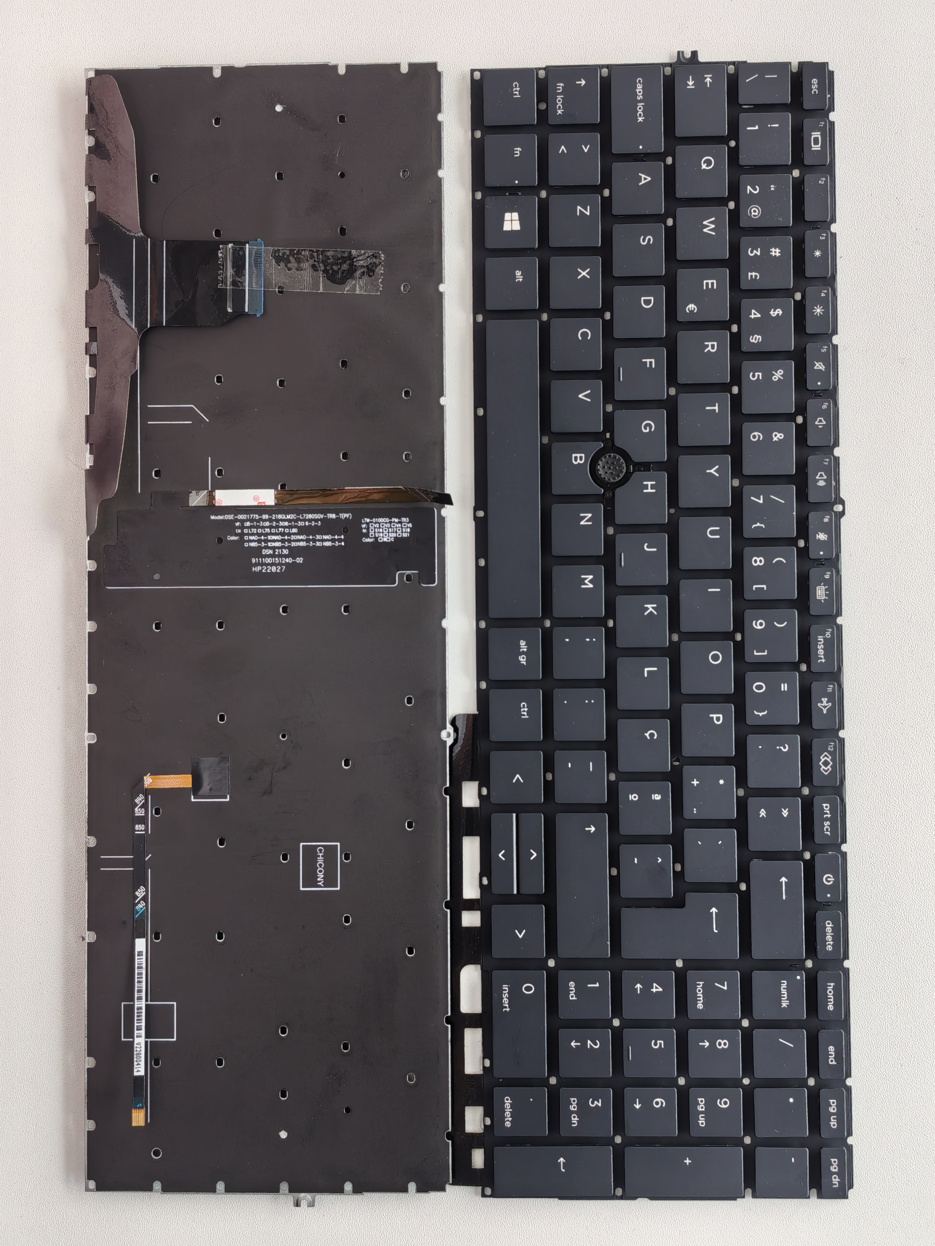 Picture of New Replacement Laptop Keyboard For HP 850G7/850G8/855G7/855G8/755G7/755G8 BLACK With Point Backlit (OEM) PO Layout